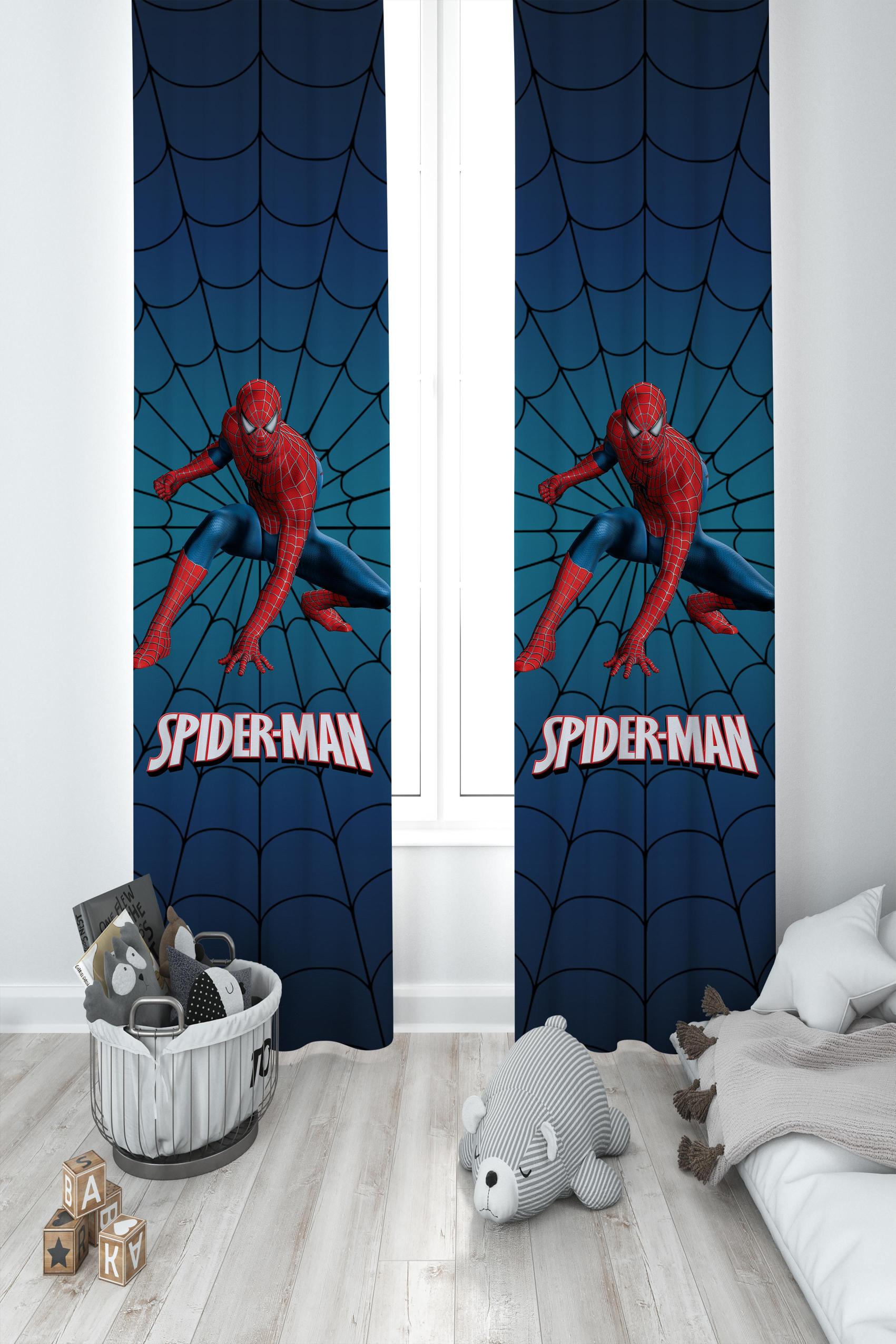MEKTA%20HOME%20BEBEK%20VE%20ÇOCUK%20ODASI%20Spider%20Man%20Desenli%20Lacivert%202%20Kanat%20Fon%20Perde
