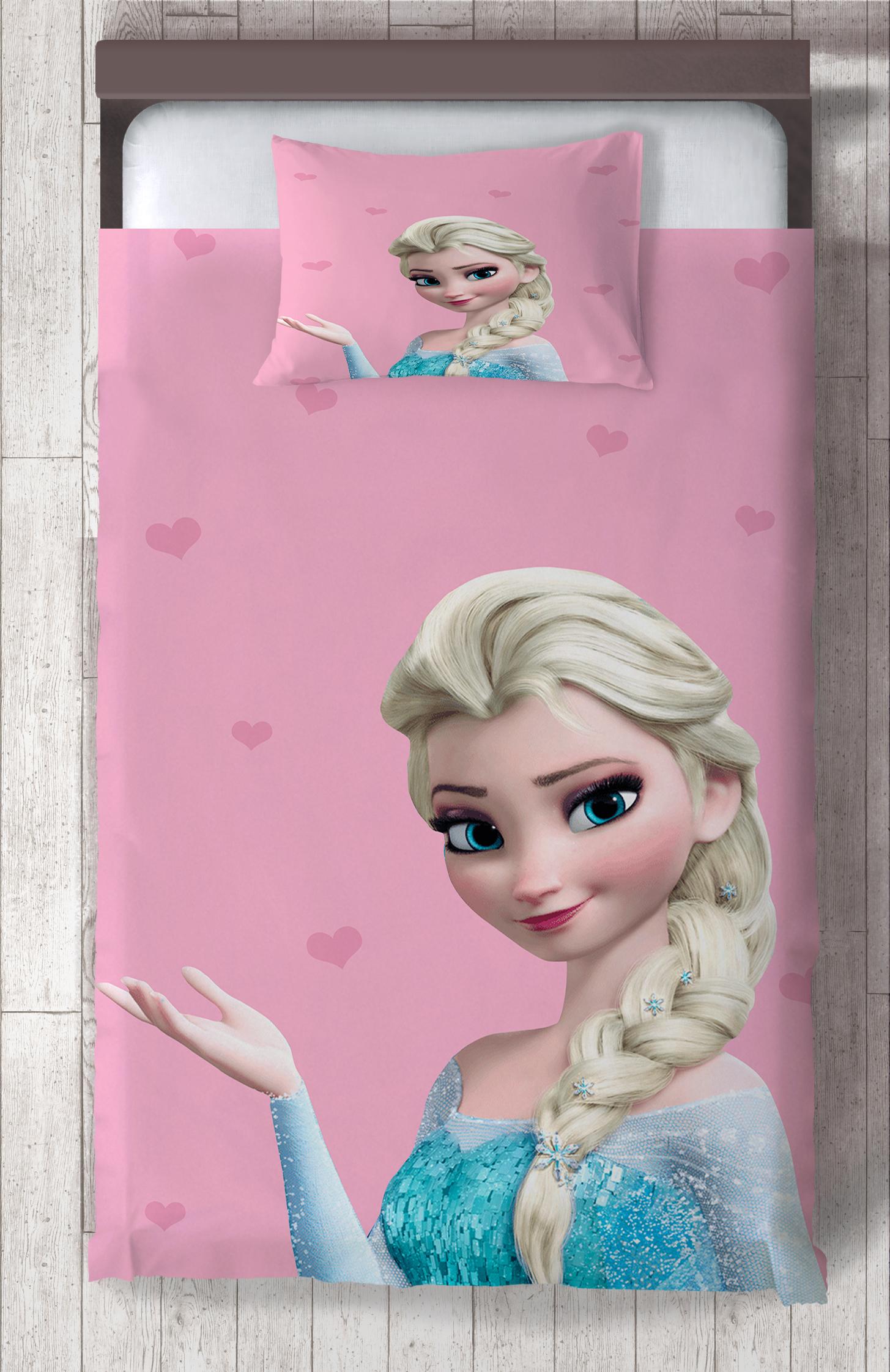 MEKTA%20HOME%20BEBEK%20VE%20ÇOCUK%20ODASI%20Pembe%20Elsa%20Desenli%20Yatak%20Örtüsü