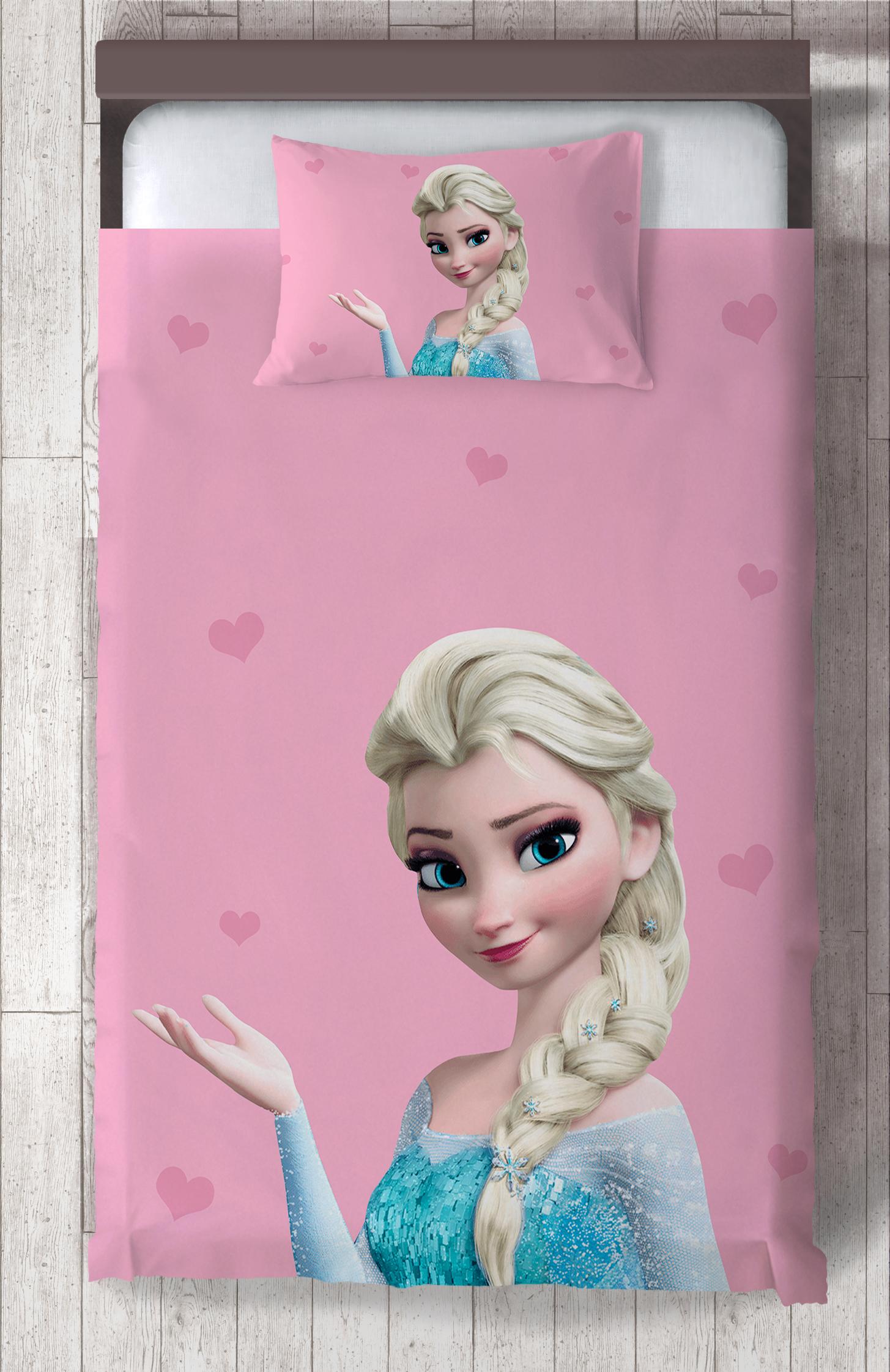 MEKTA%20HOME%20BEBEK%20VE%20ÇOCUK%20ODASI%20Pembe%20Elsa%20Desenli%20Yatak%20Örtüsü