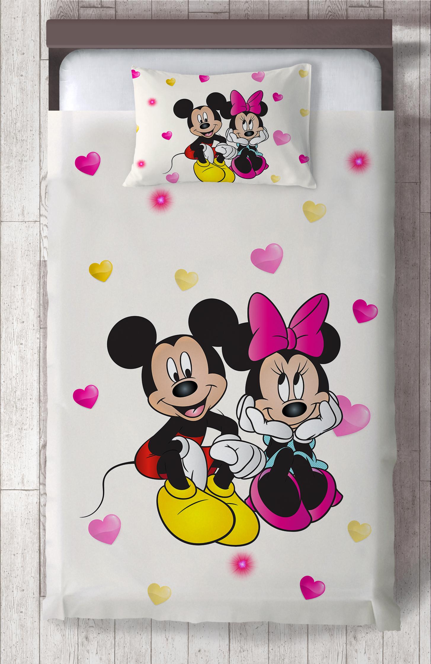 MEKTA%20HOME%20BEBEK%20VE%20ÇOCUK%20ODASI%20Mickey%20ve%20Minnie%20Mause%20Desenli%20Yatak%20Örtüsü