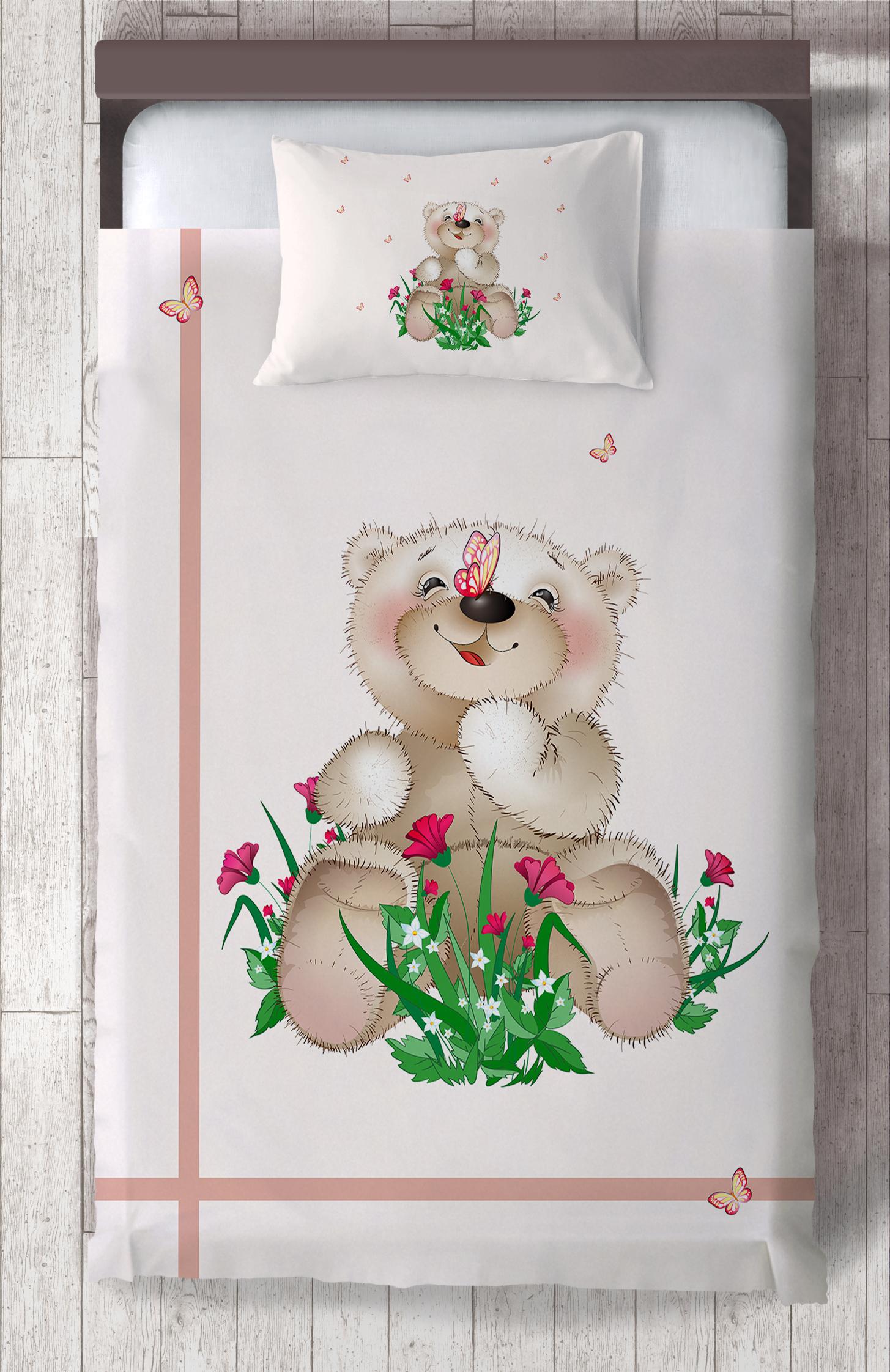 MEKTA%20HOME%20BEBEK%20VE%20ÇOCUK%20ODASI%20Ayıcık%20ve%20Çiçek%20Desenli%20Yatak%20Örtüsü