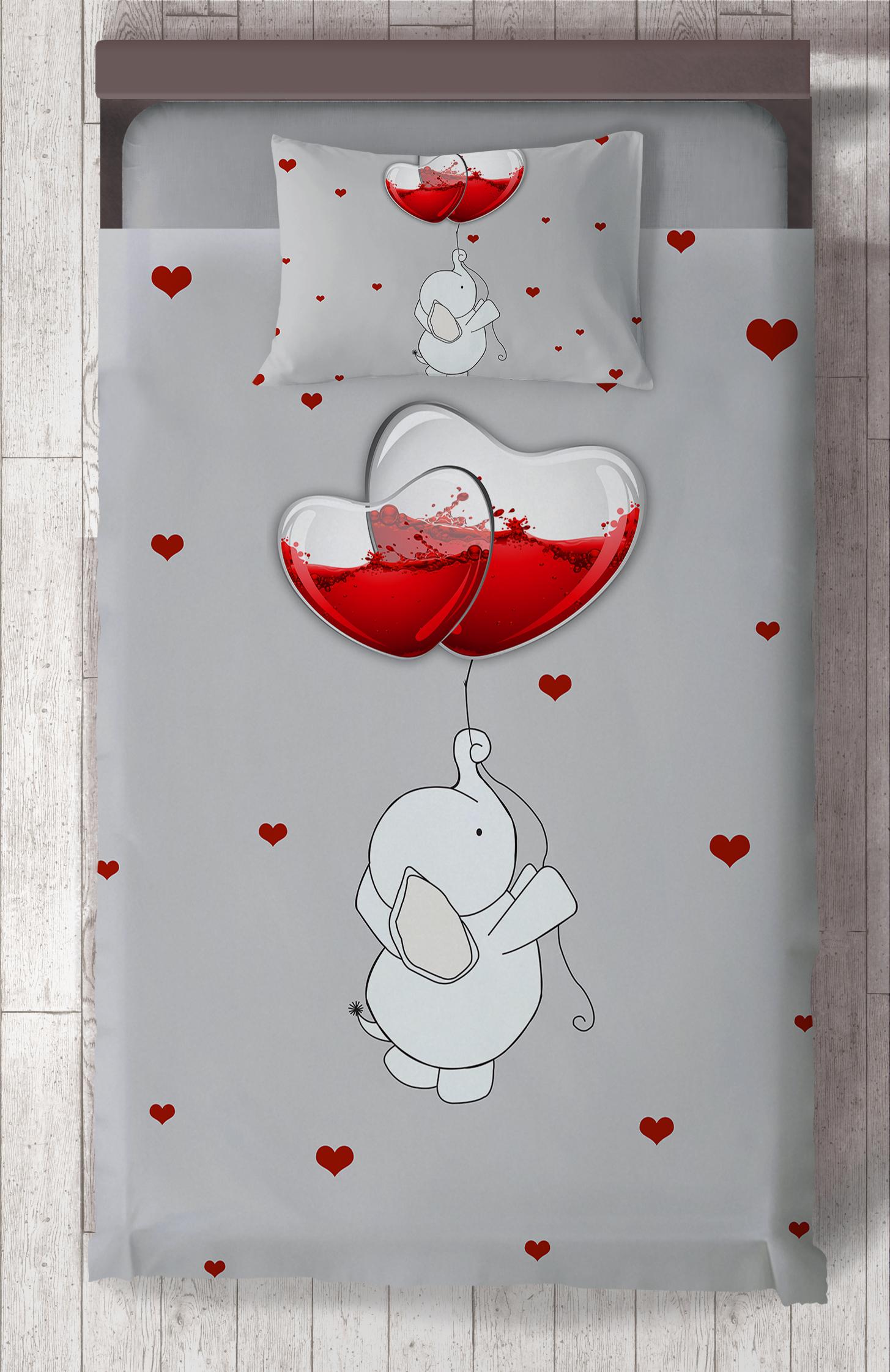 MEKTA%20HOME%20BEBEK%20VE%20ÇOCUK%20ODASI%20Fil%20ve%20Kalpli%20Balon%20Desenli%20Yatak%20Örtüsü