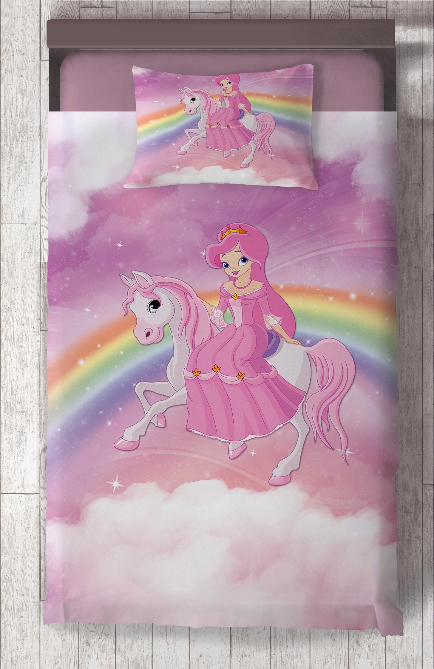 MEKTA%20HOME%20BEBEK%20VE%20ÇOCUK%20ODASI%20Gökuşağı%20ve%20Unicorn%20Desenli%20Yatak%20Örtüsü